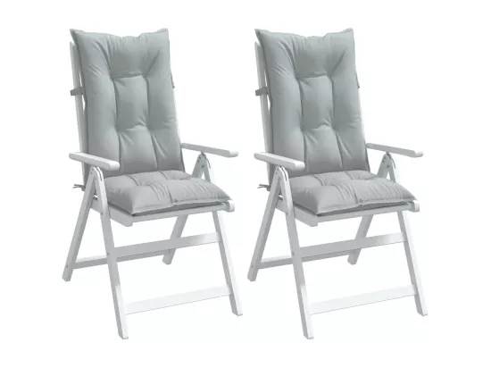 Coussins de chaise à dossier haut lot de 2 gris clair mélangé