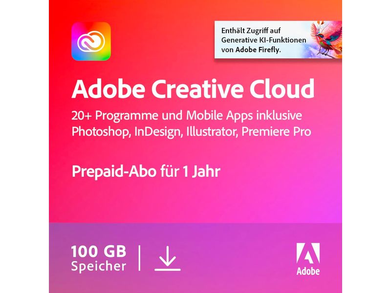 Adobe Creative Cloud Individual ESD, SUB, 1 Jahr, WIN & MAC Creative Cloud mit allen Applikationen