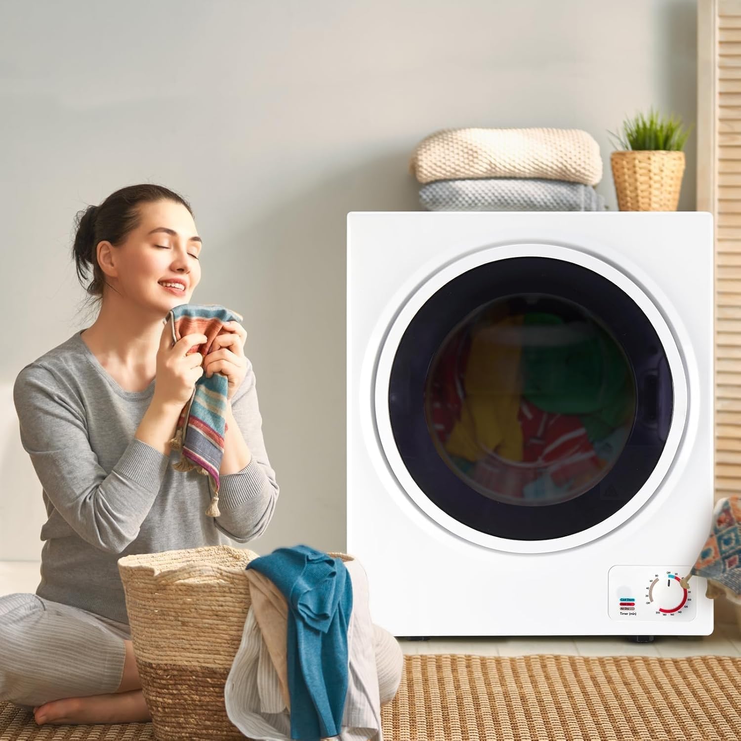 LEADZM Mini Wäschetrockner Elektrischer Trockner Ablufttrockner 2,5KG,33L,850W,3 Trocknungsmodi