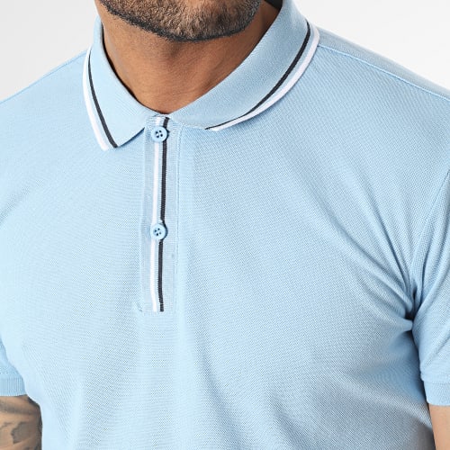 Polo Manches Courtes Bleu Clair