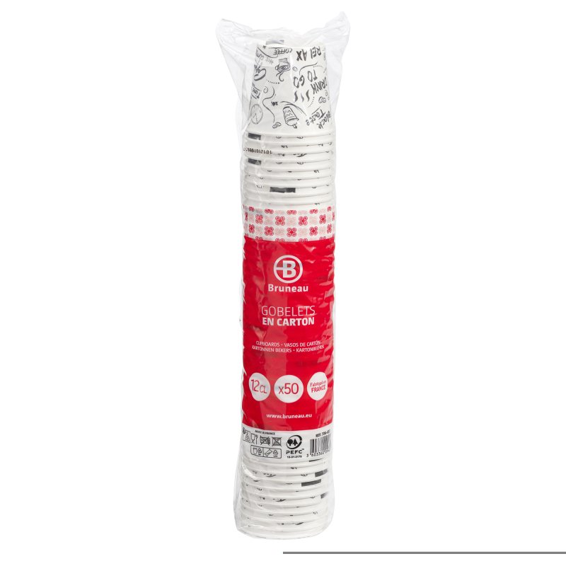 Gobelet en carton Graffiti Bruneau - 10 cl - Lot de 100