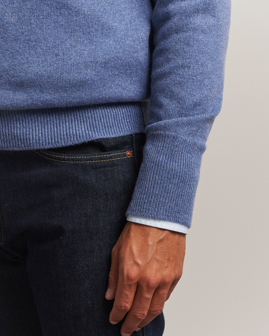 William Lockie Melrose Cashmere Crew Neck Blue