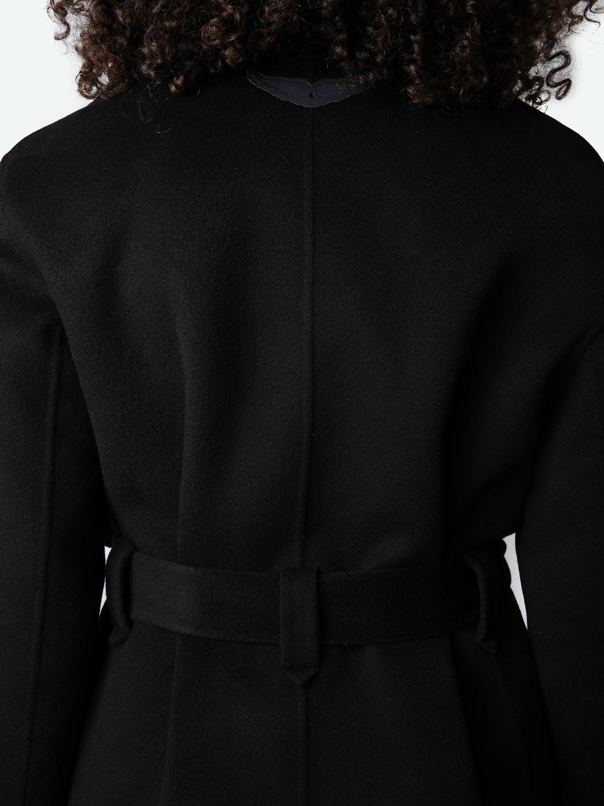 MELI - Manteau col tailleur en laine mélangée | Noir