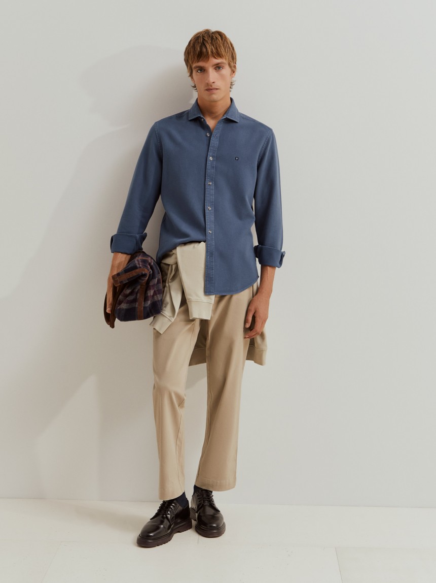 Camisa slim fit de algodão