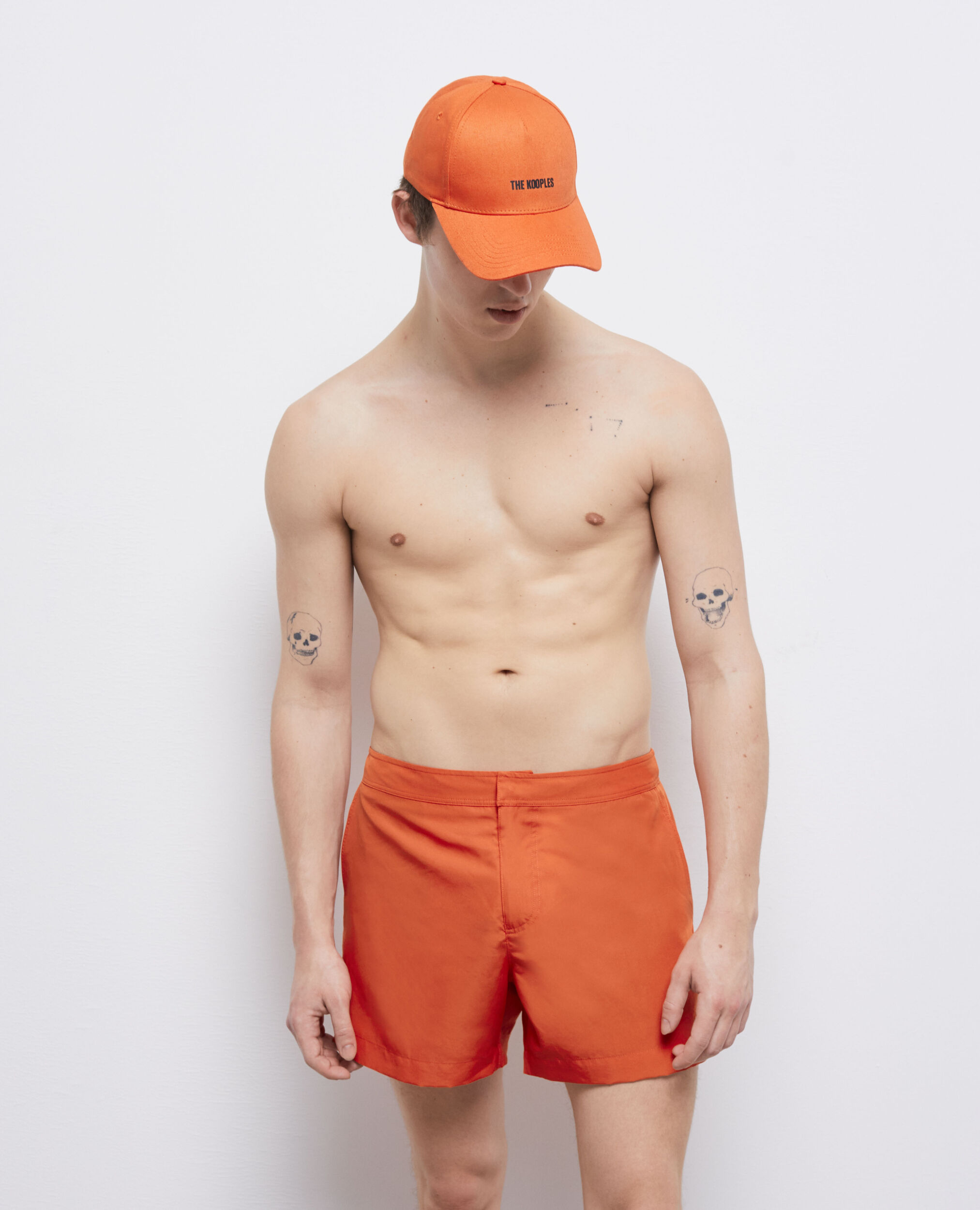 Short de bain orange avec logo