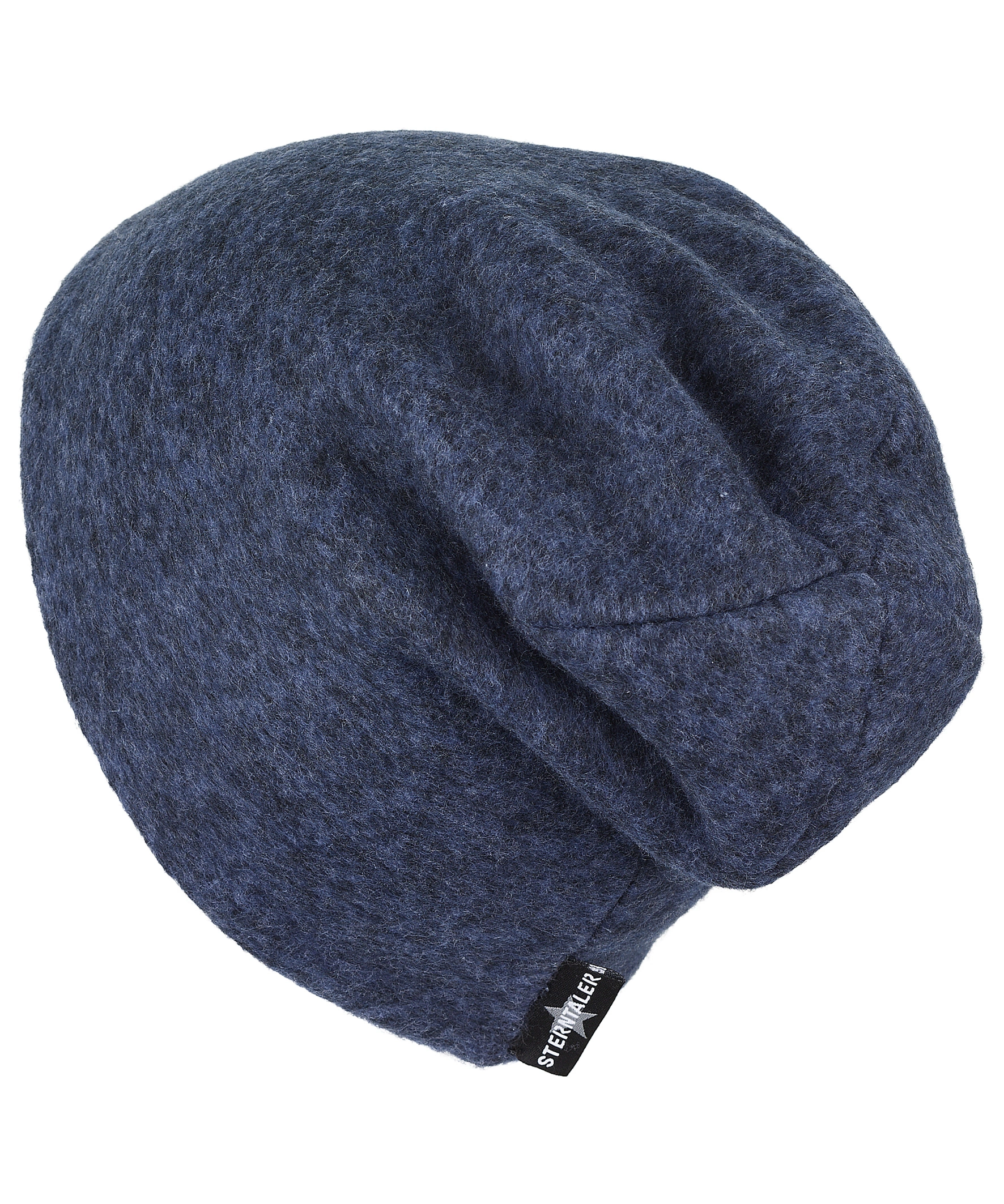 Wende-Beanie RINGELCHEN in tintenblau melange