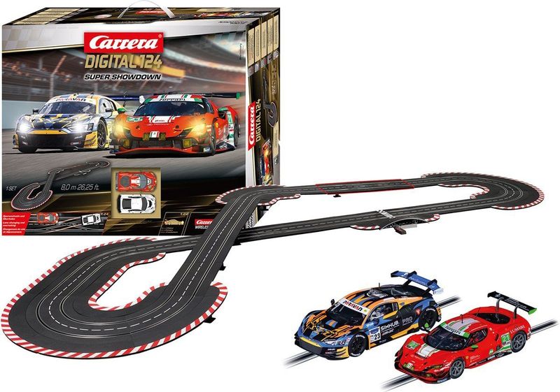 Carrera - DIGITAL 124 - Racebaan - 8m - Super Showdown - Ferrari 296 GT3 AF Corse vs. Audi A8 LMS GT 3 evo II