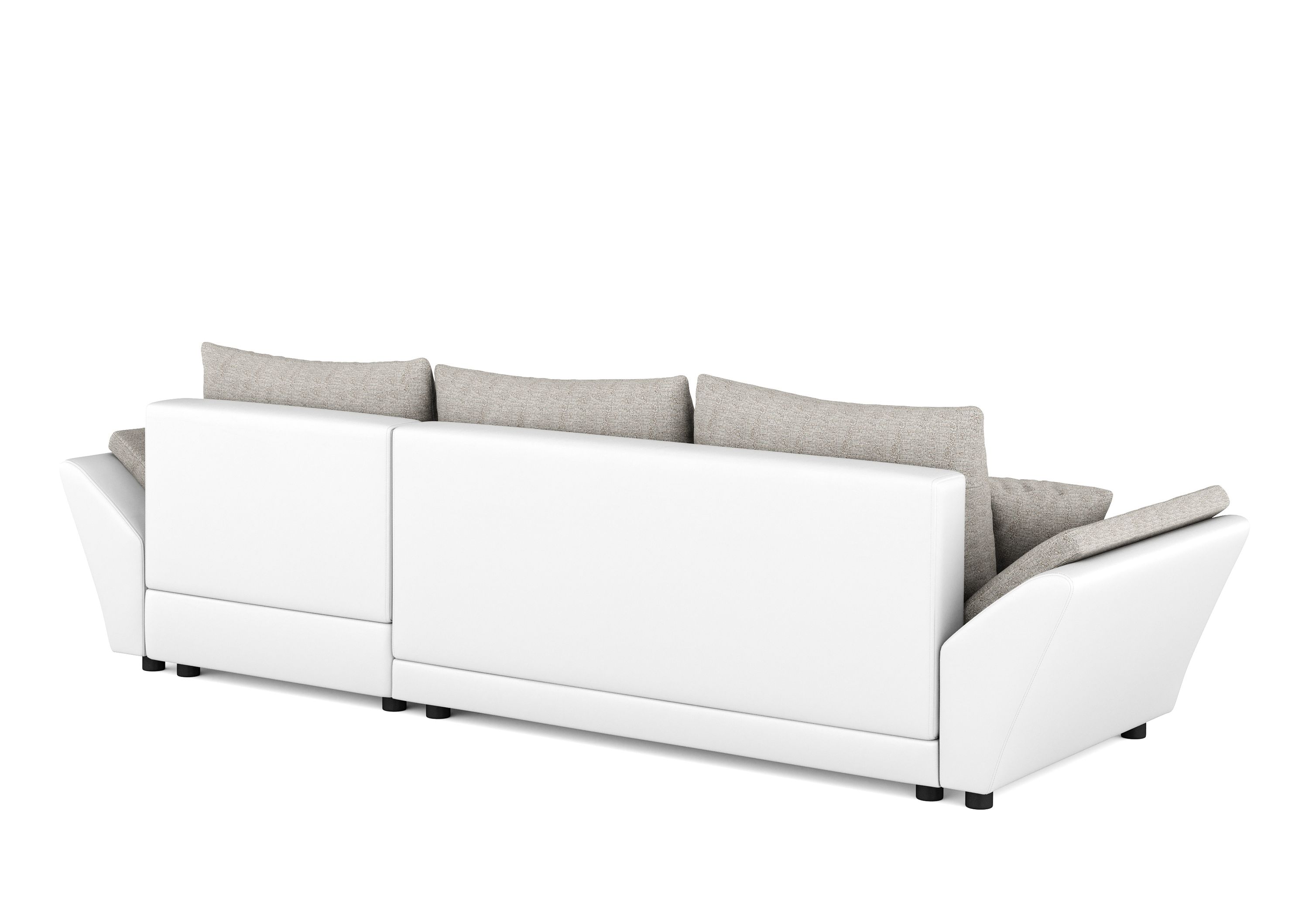 Ecksofa mit Schlaffunktion CAESAR links/rechts weiss/beige