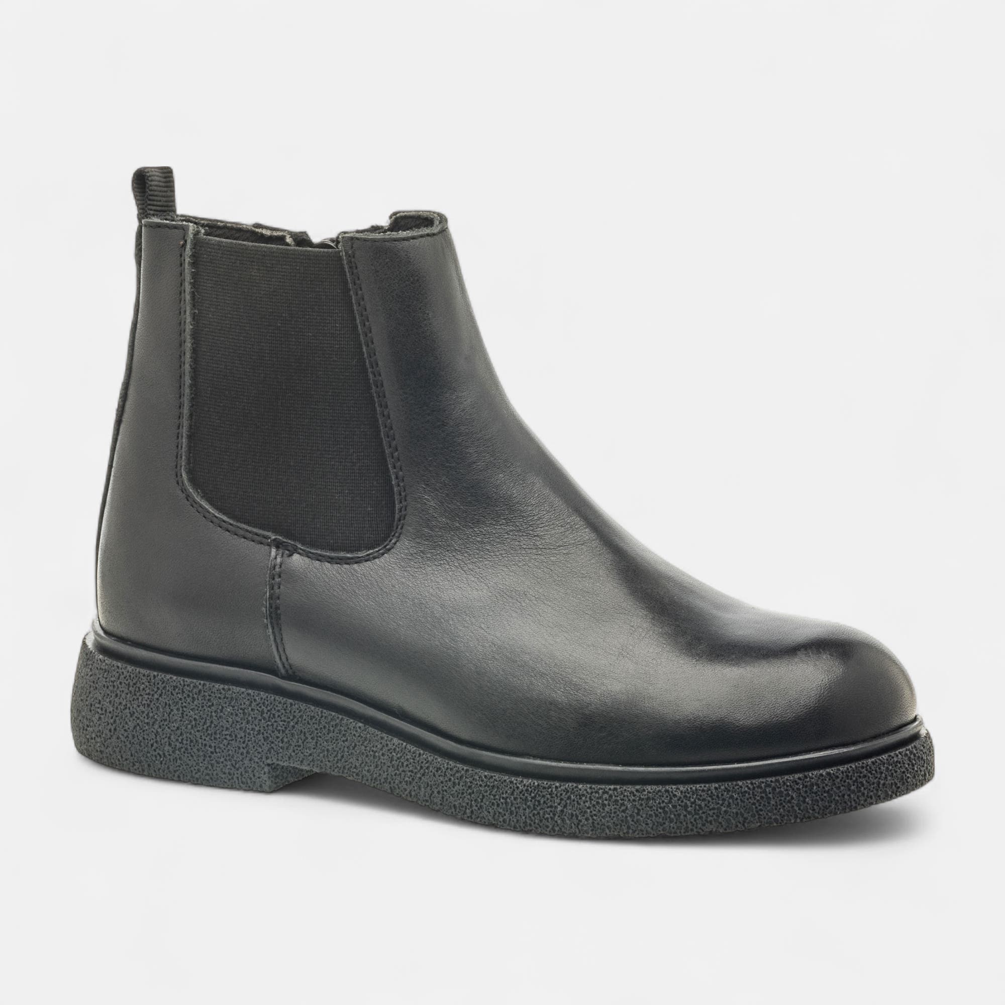 Boots chelsea Femme en cuir noir