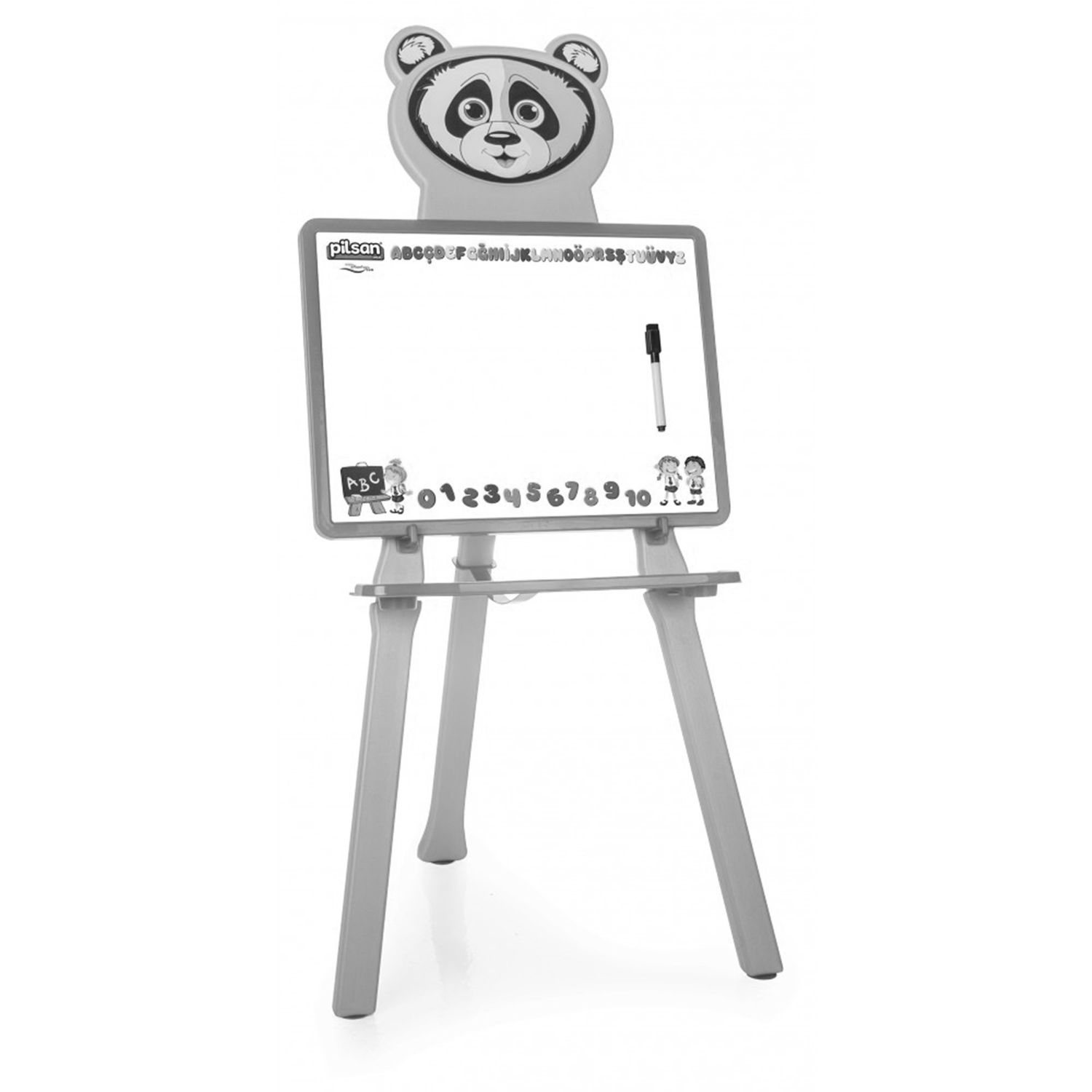 Pilsan Kindertafel Panda 03418 Höhe 95 cm Stift Schwamm Standtafel, ab 3 Jahren blau