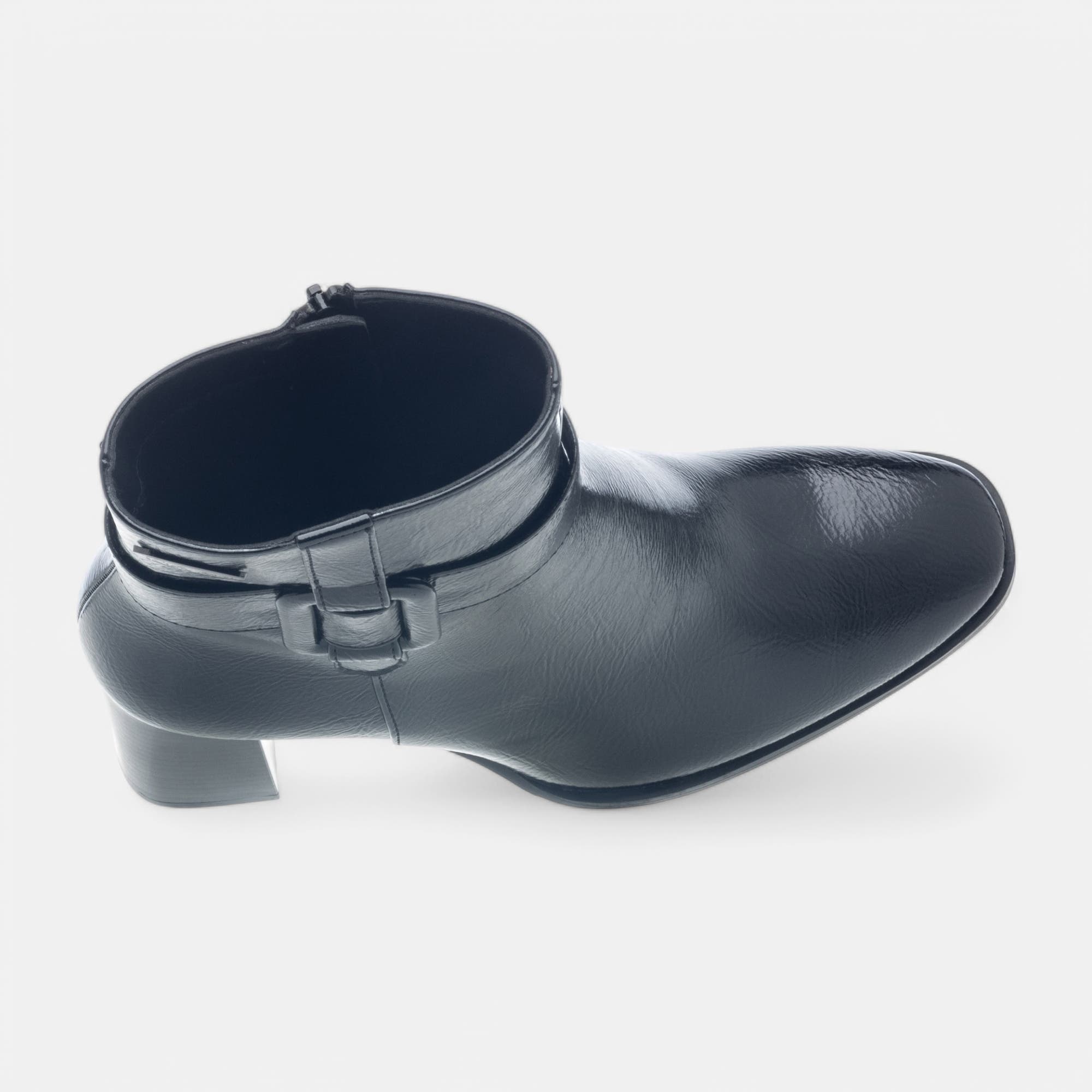 Bottines à talon Femme noir vernis