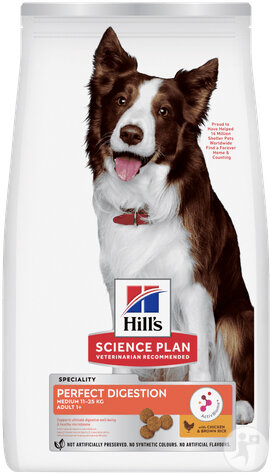 Hill's Science Plan Perfect Digestion Medium Chien Adulte +1 Ans Poulet Et Riz 2,5kg