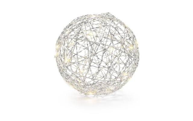 STT LED Dekofigur »Silver Ball, 20 cm« Warmweiss