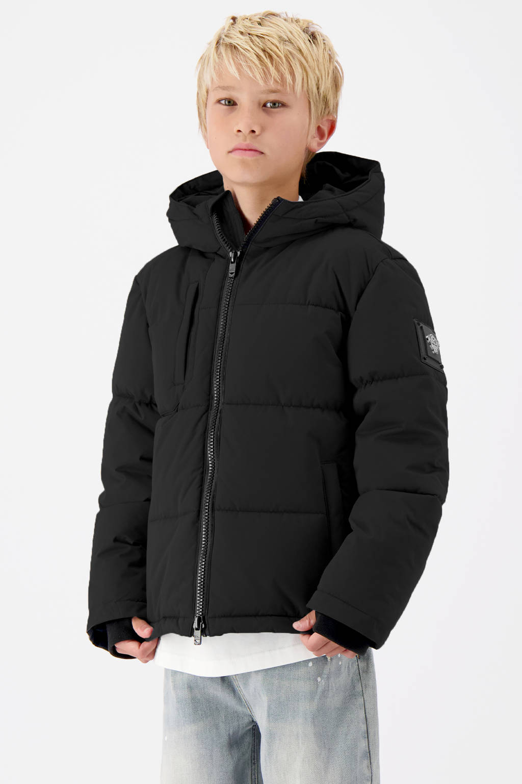 BLACK BANANAS gewatteerde winterjas JR. SONIK PLATE JACKET zwart