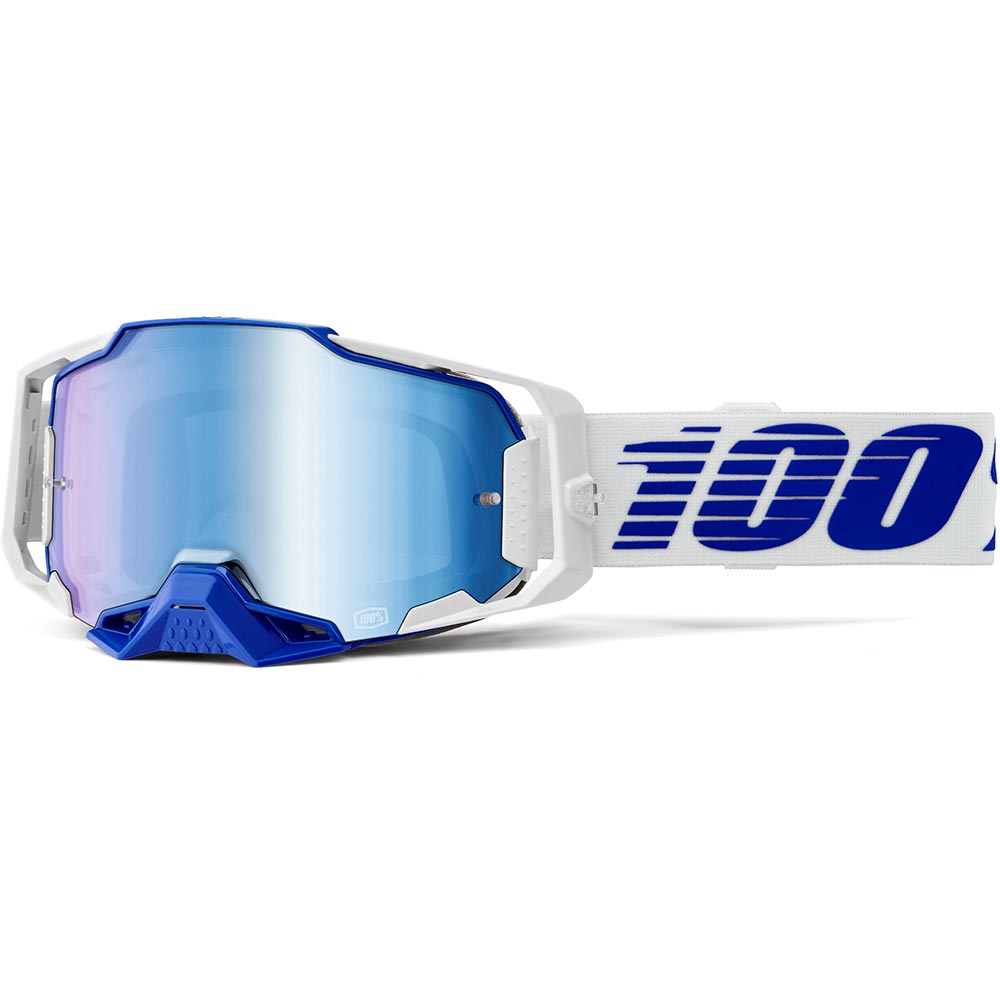 100% - Masque Armega - Ecran Mirror Blanc / Bleu / Iridium