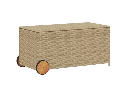 VIDAXL - Coffre Boîte de rangement de jardin et roues mélange beige 190l rot...