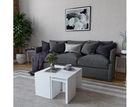 CONCEPT1 - Table basse Ensemble de ortanca blanc 60 x 60 x h36,8cm