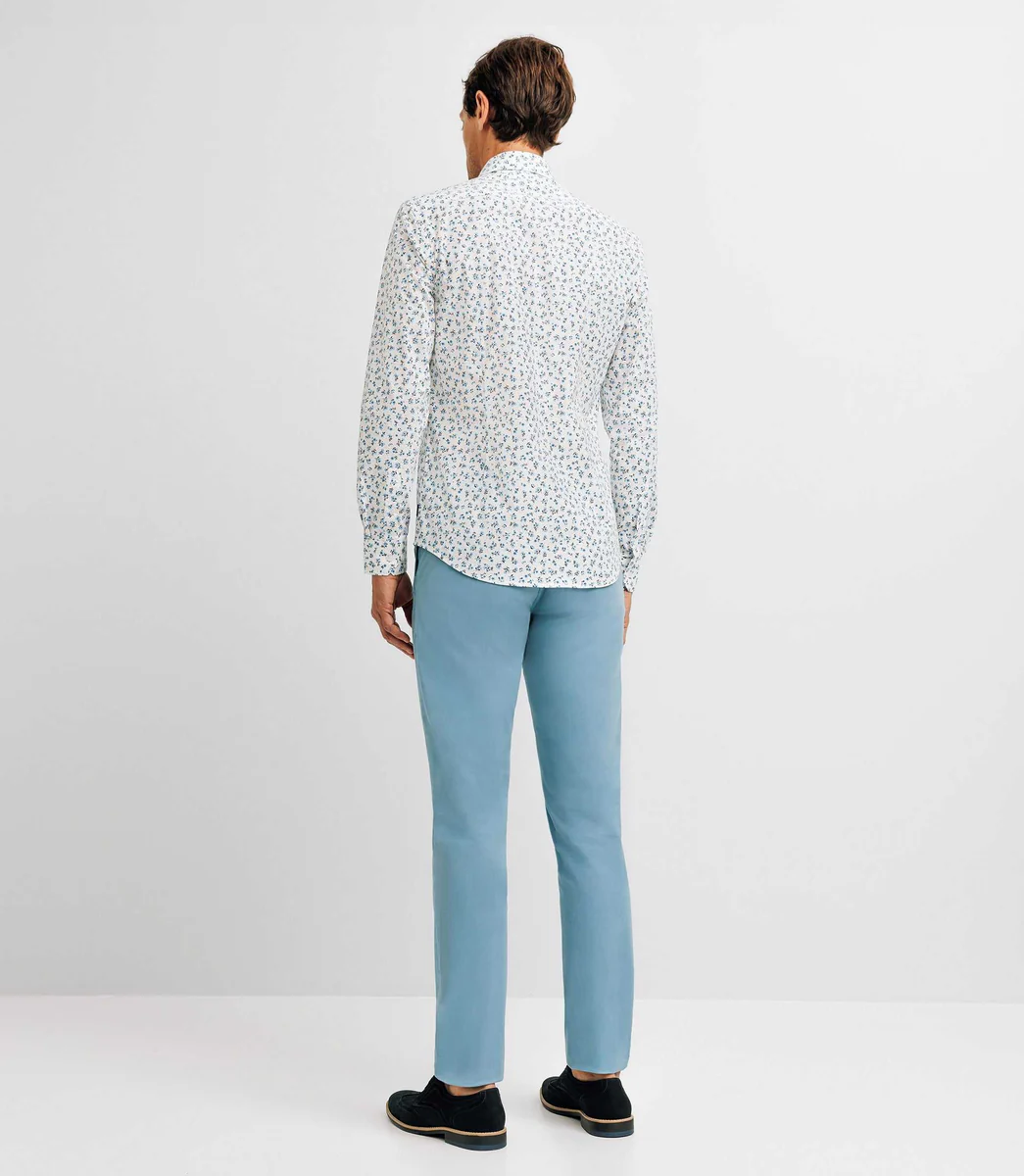 Chemise ville imprimée bleue
