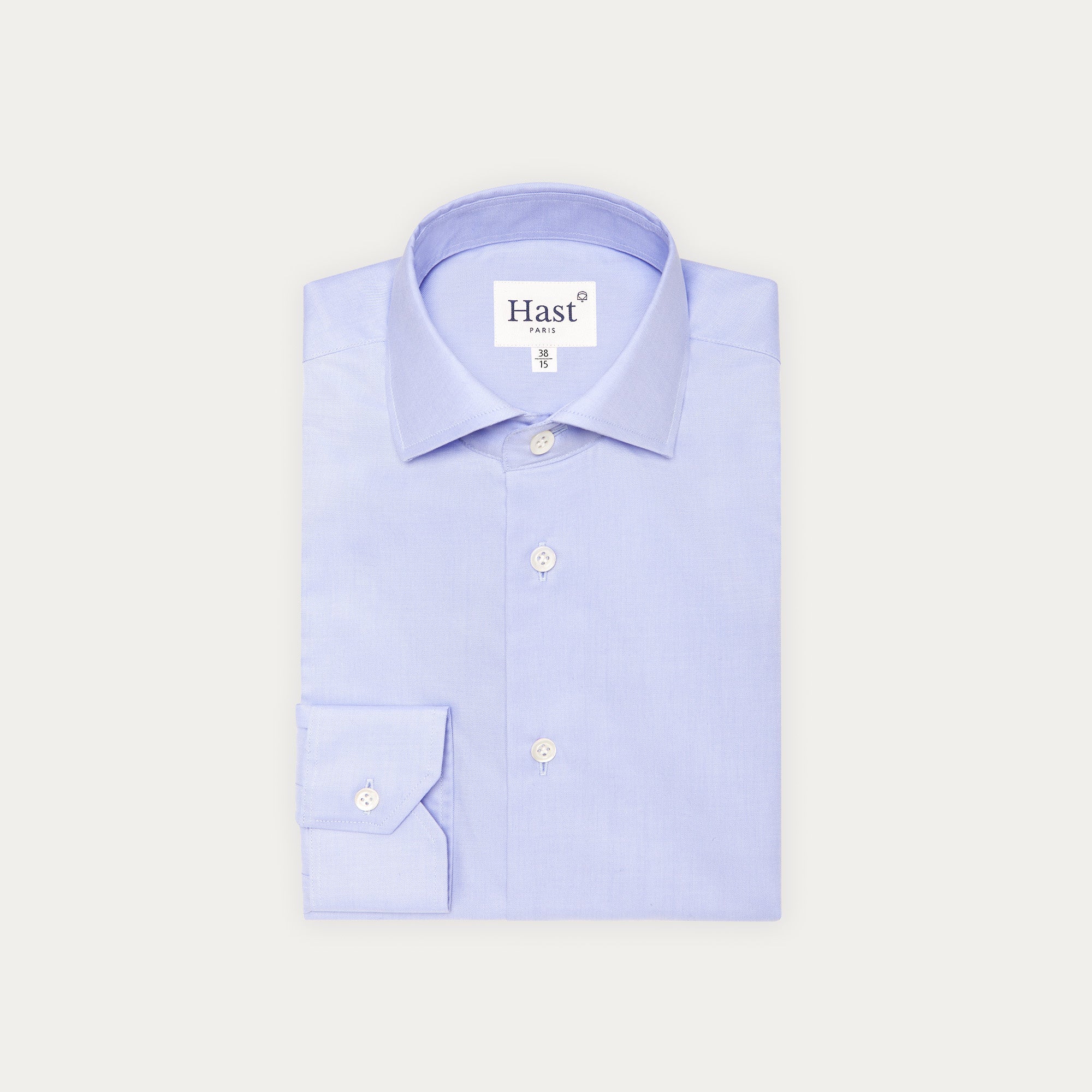 Premium shirt in blue double-twisted twill