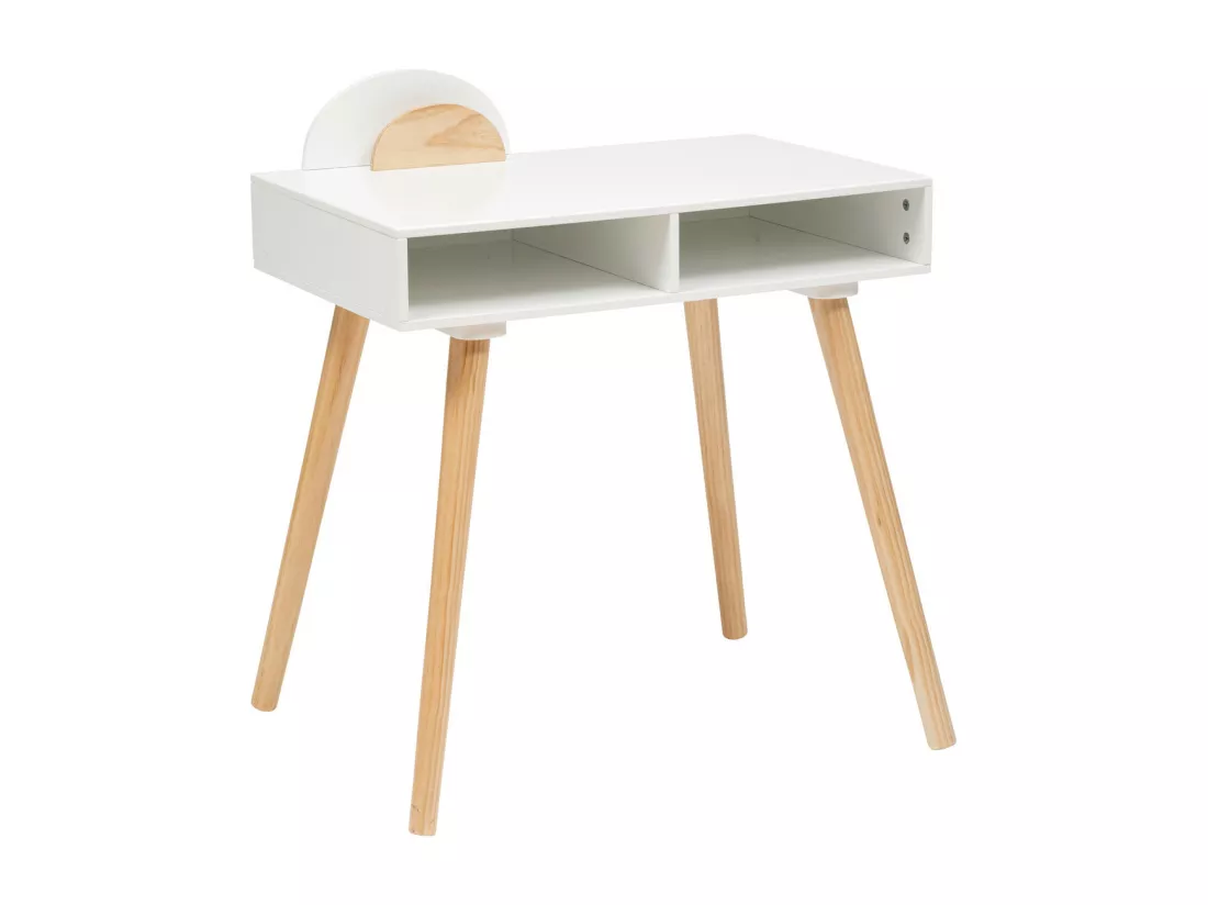 Bureau enfant primaire en Bois Blanc et Naturel H 87 cm