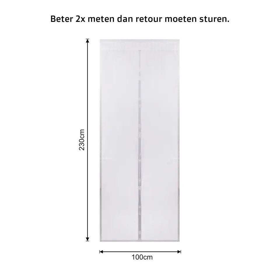 O’DADDY Deurgordijn – Magnetisch Vliegengordijn - 100x230cm – hor Wit