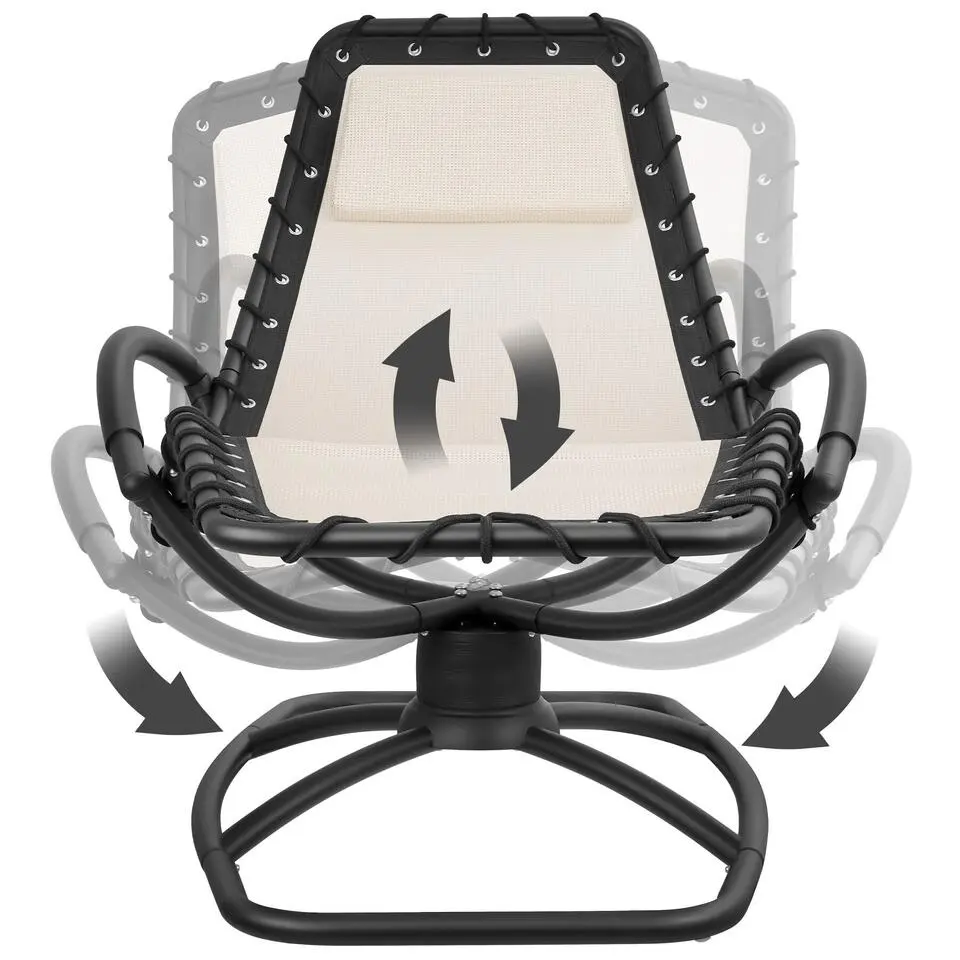tectake Ligstoel Toulon, ergonomisch, schommelfunctie, Beige