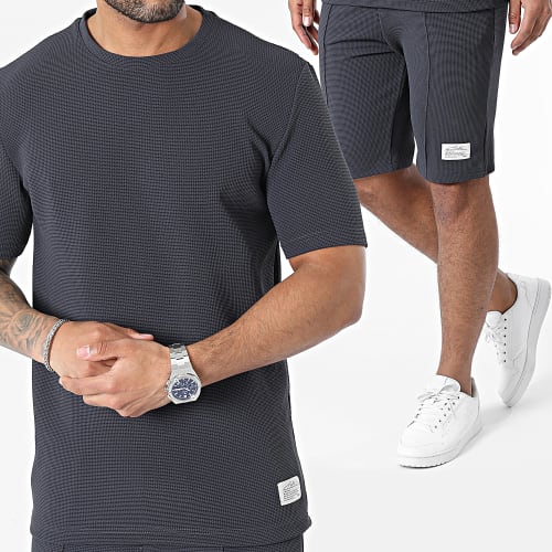 Ensemble Tee Shirt Et Short Jogging Gris Anthracite