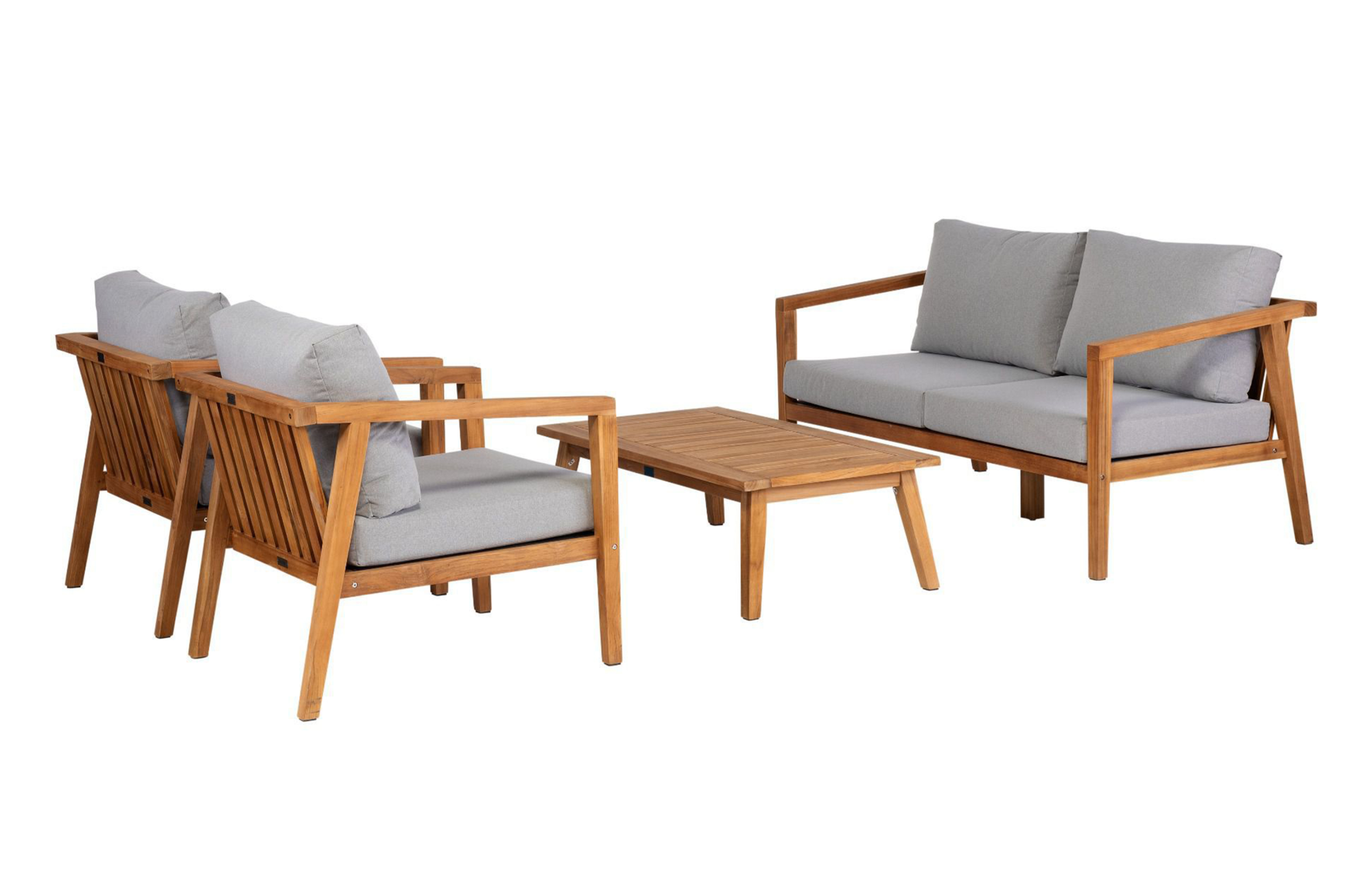Exotan koffie tuinset Lucca Coffee set Lucca teak licht grijs inclusief kussens
