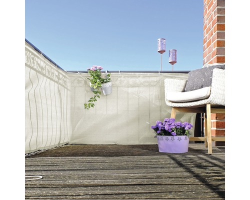 Balkonoverkapping PE 90 x 300 cm ivoor