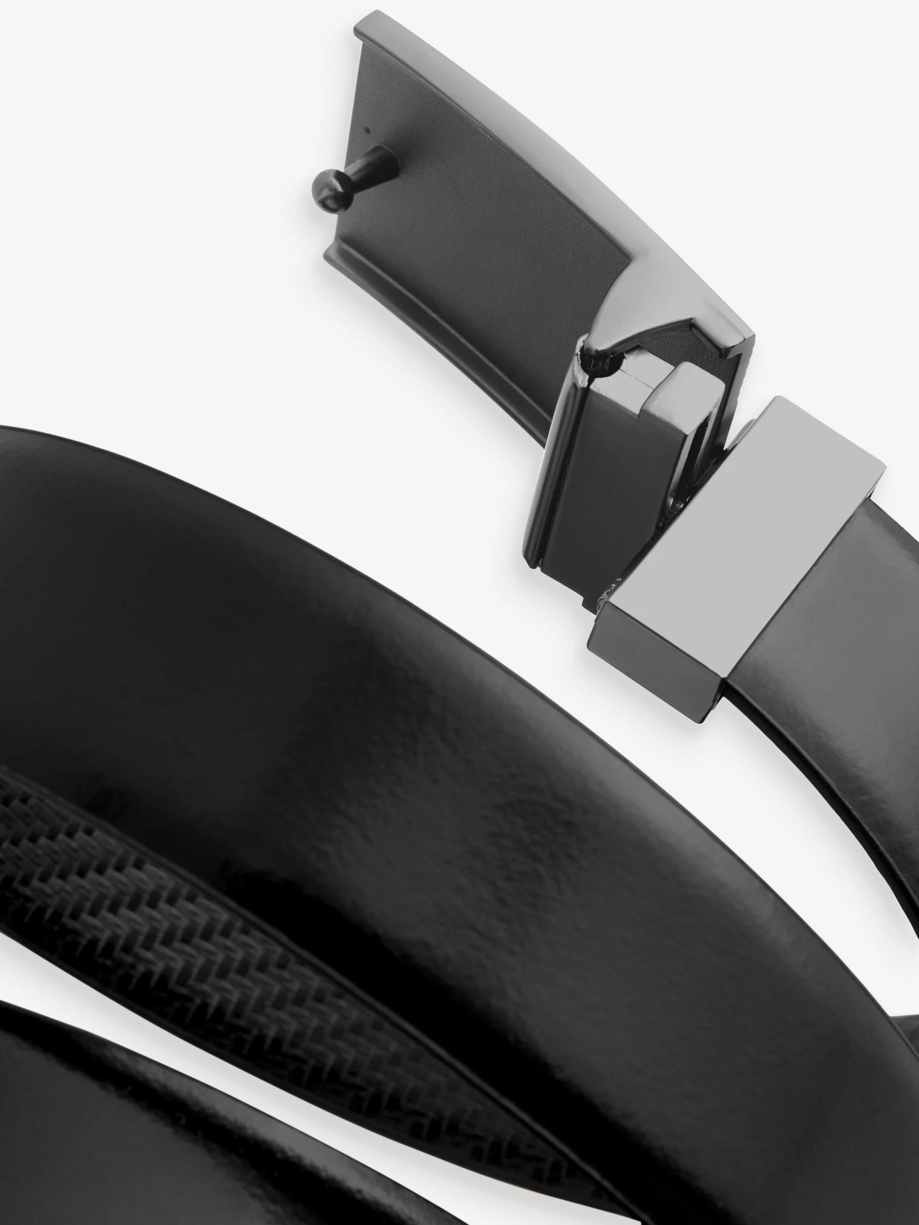 Zwart - Reversible Print Smooth Leather Belt