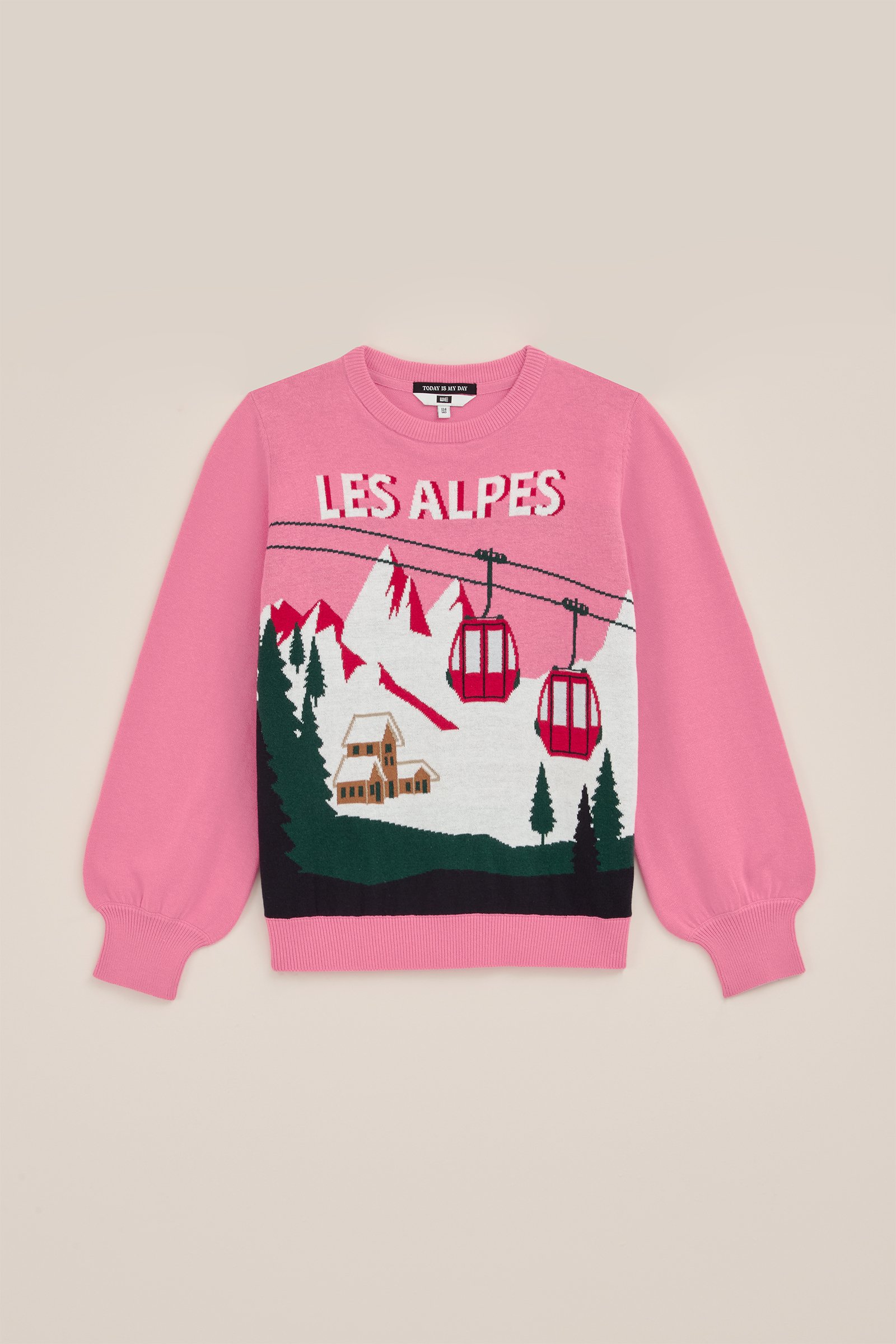 Meisjes trui met dessin WE Fashion Felroze