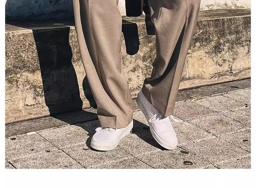 Capbrew - Hoge taille effen rechte broek