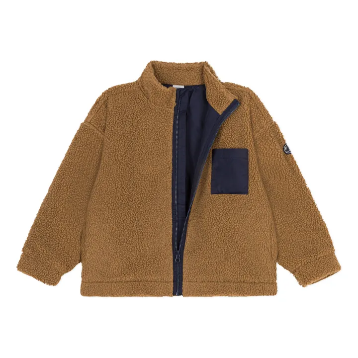 Petit Bateau Veste en Sherpa Recyclée | Chocolat