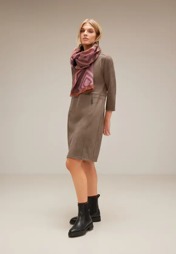 Velours Kleid - nougat mocca