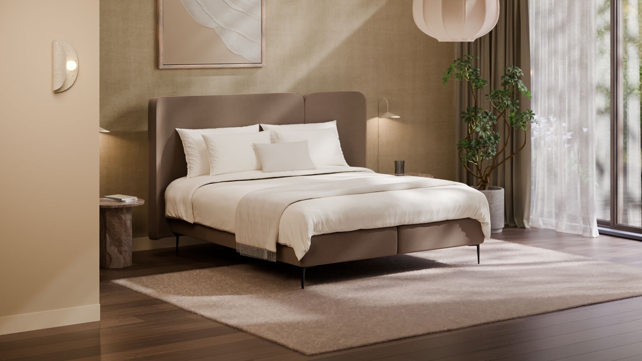 Boxspring Mesa met Kårlsson Excellence matras - Soft suede liver