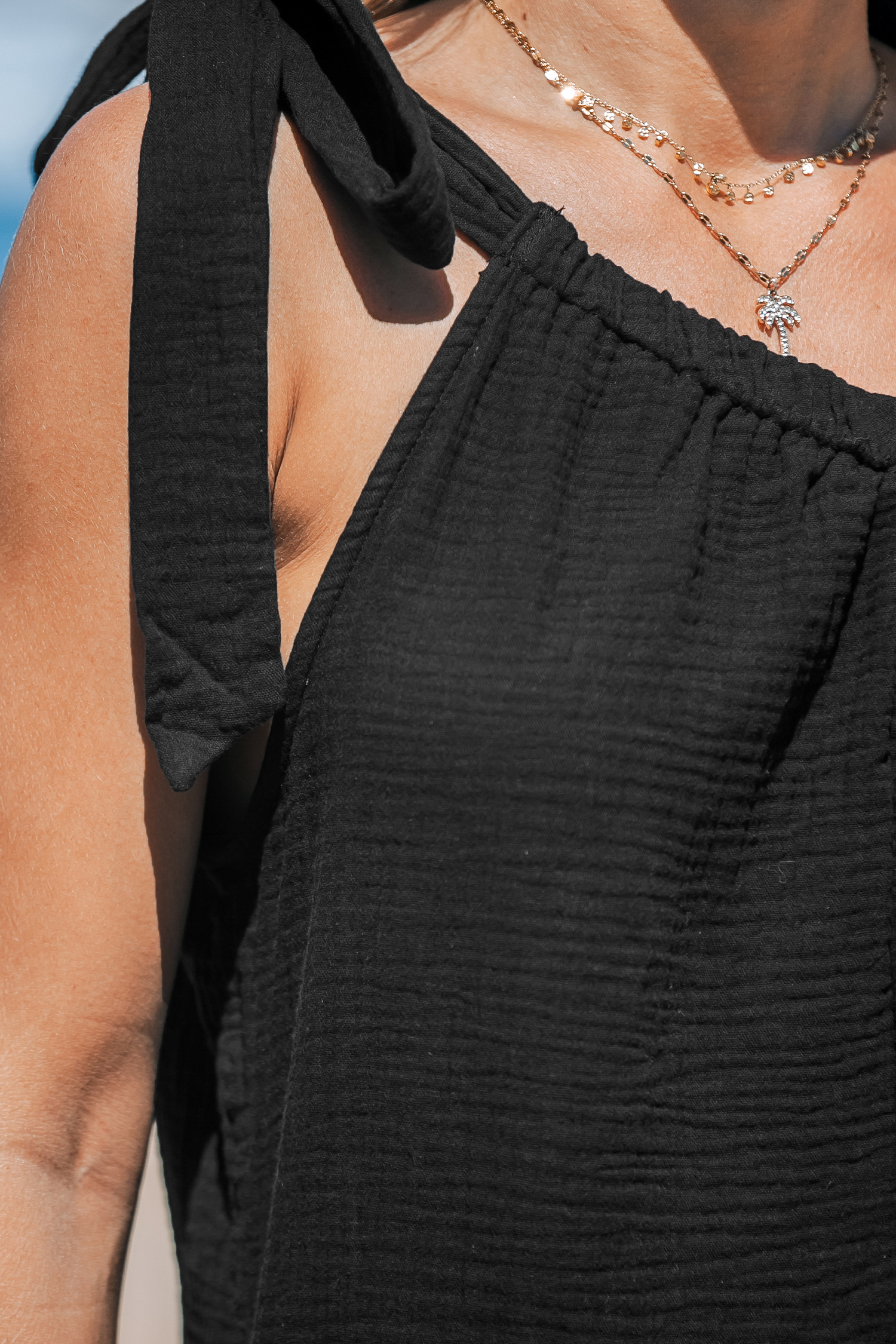 Combishort asymétrique à une épaule noir