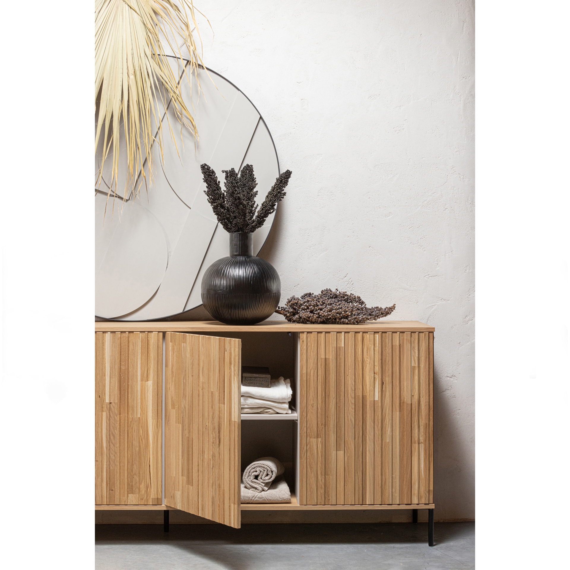 Kommode NEW GRAVURE 200 x 85 cm braun/schwarz