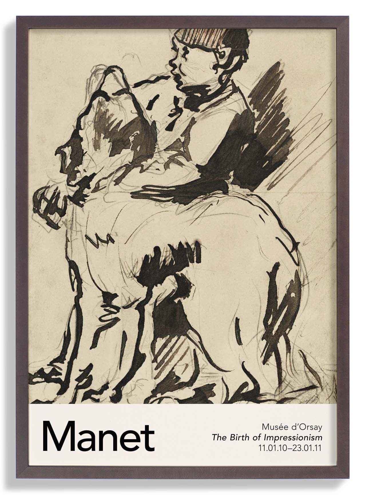 Ein Junge hält seinen Hund von Manet Ausstellung