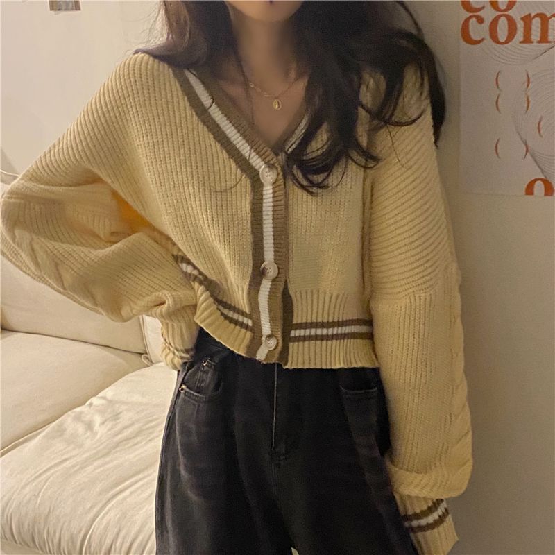 Dute - Contrasterende rand cardigan