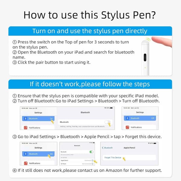 Touchpenn / Stylus Pekepenn - iPad 2018–2023