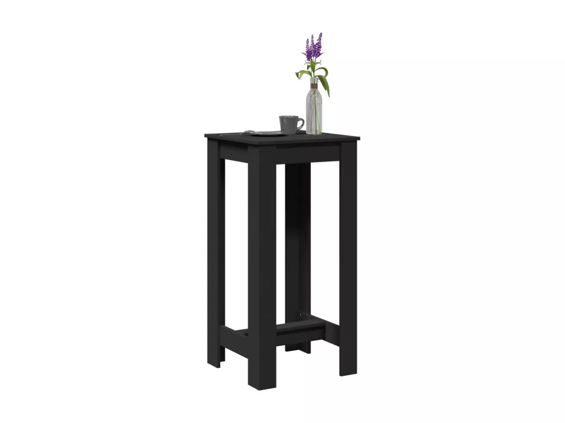 Table de bar noir 51x50x103,5 cm bois d'ingénierie