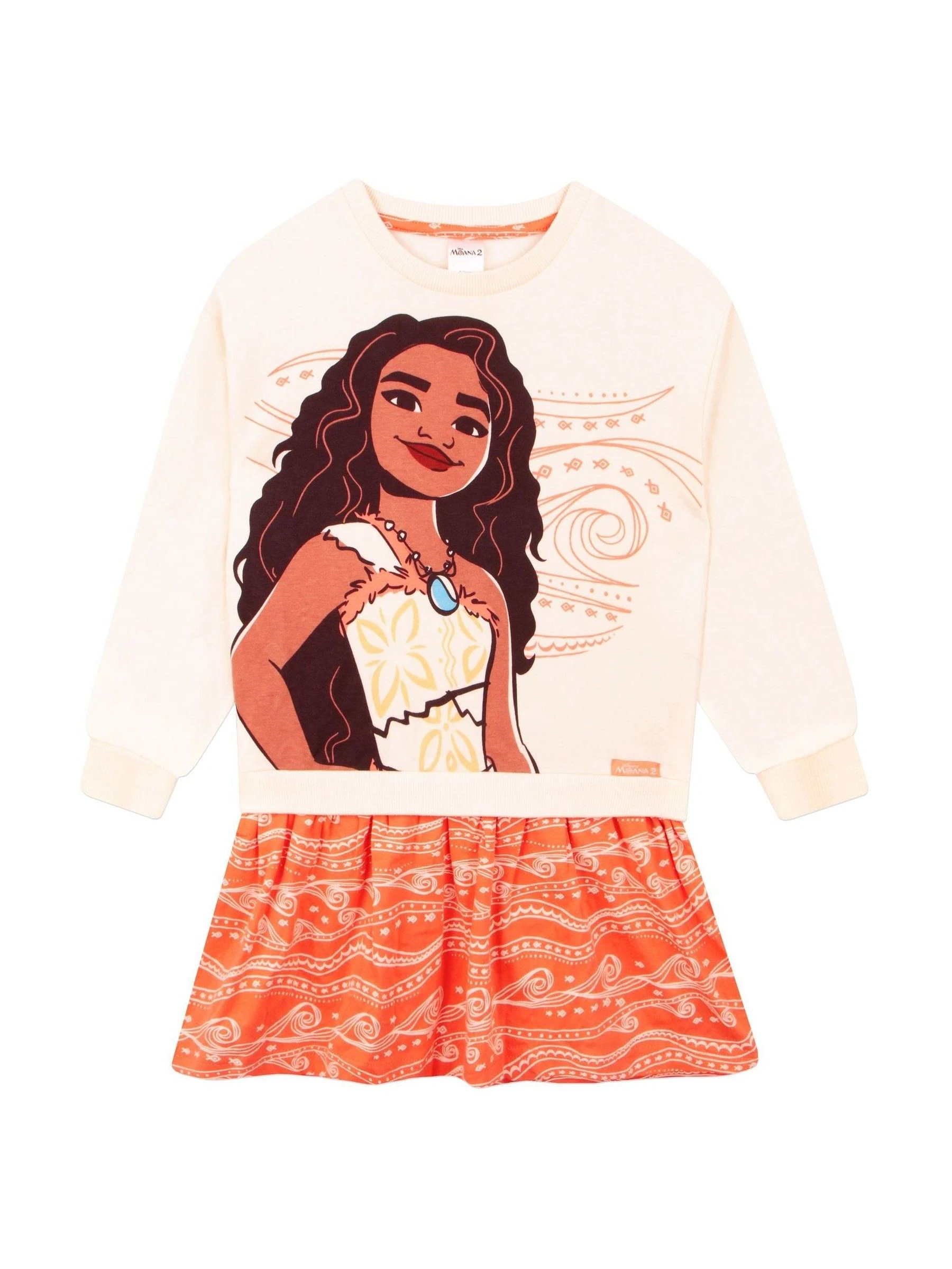 Character Disney Moana 2 Sweatshirt 100% Cotton Dress