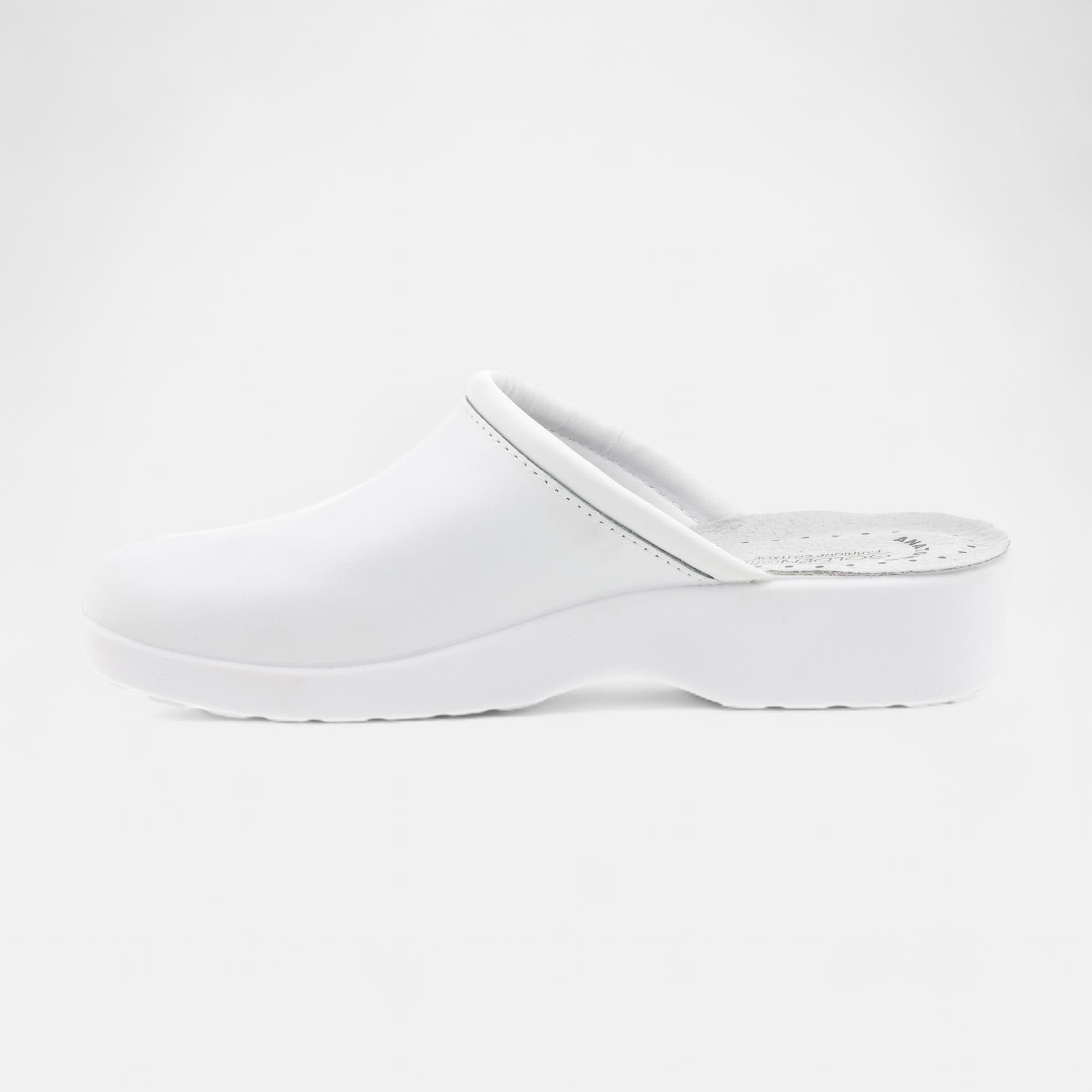 Chaussures confort paramédical Femme en cuir blanc