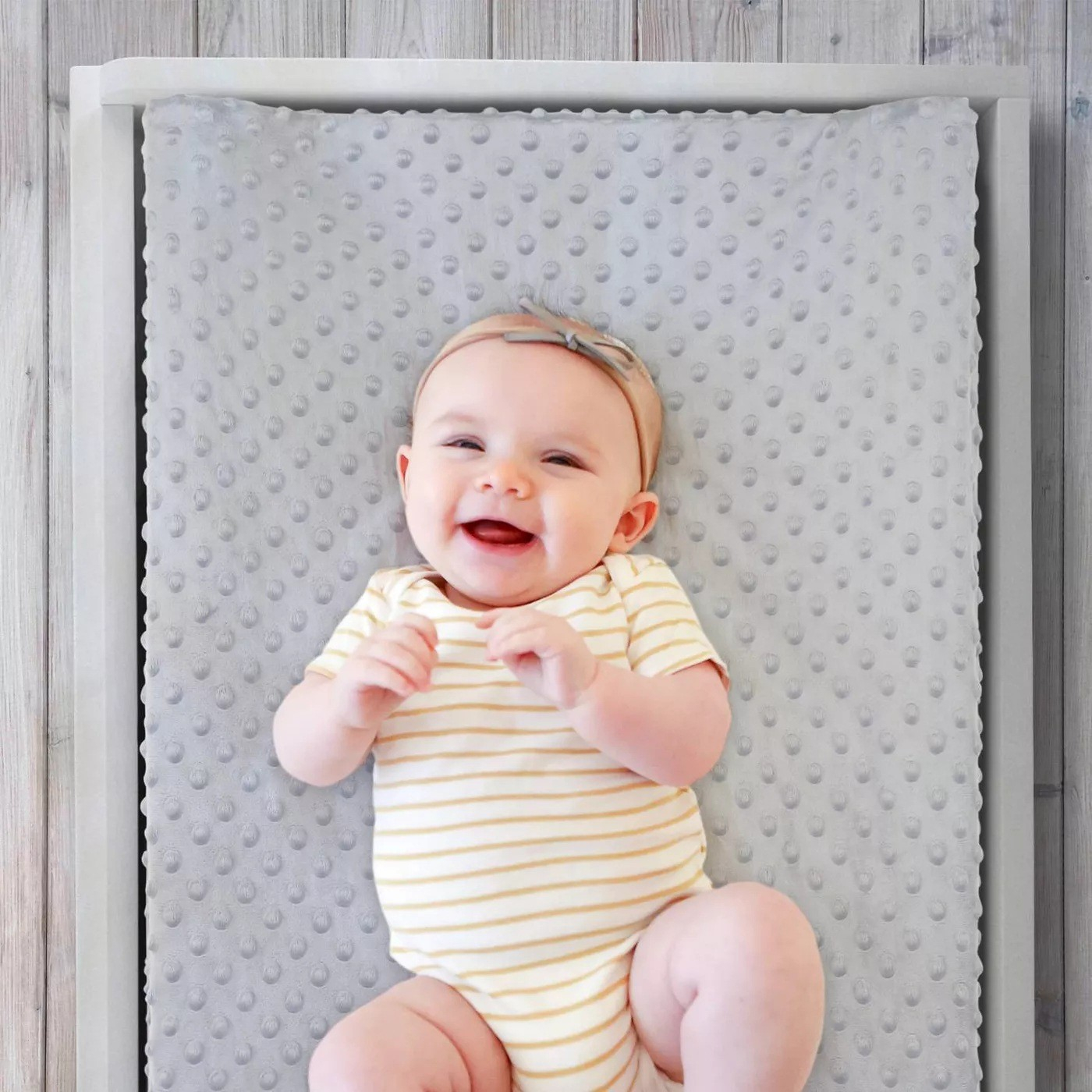 (80x40cm) Samt Baby Wickelkissen Überzug Wickelauflage Spannbezug - Dunkelblau