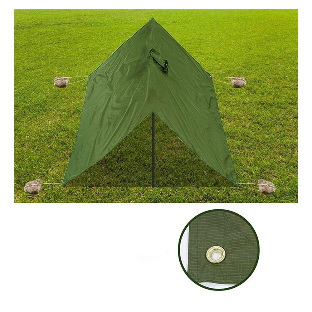 3in1 Regen Poncho / Abdeckplane / Decke   Aufbewahrungstasche (OneSize) - Grün