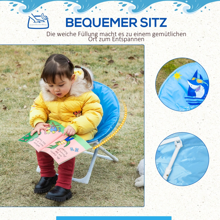 HOMCOM Campingstuhl mit Faltbarkeitsfunktion blau