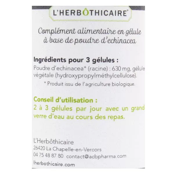 L'Herbôthicaire Echinacea Bio 60 gélules