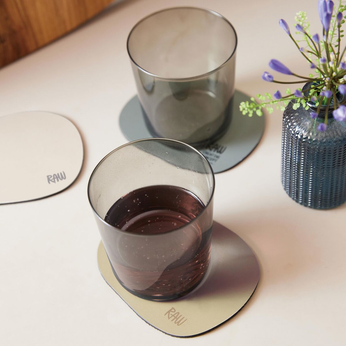 RAW glassbrikker silikon 6-pakning, beige