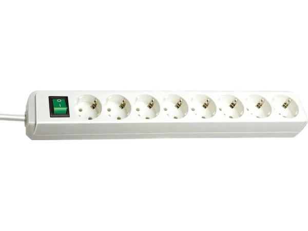 brennenstuhl Eco-Line - Stikdåse - output-stikforbindelser: 8 - 3 m ledning - hvid
