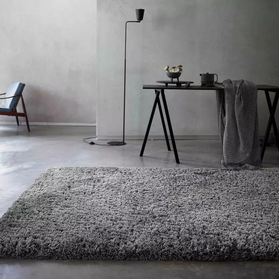 Wecon home basics Hochflorteppich Smilla grau